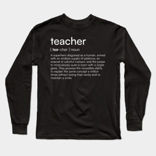 Teacher definition Long Sleeve T-Shirt